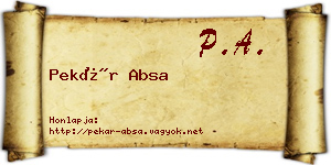 Pekár Absa névjegykártya